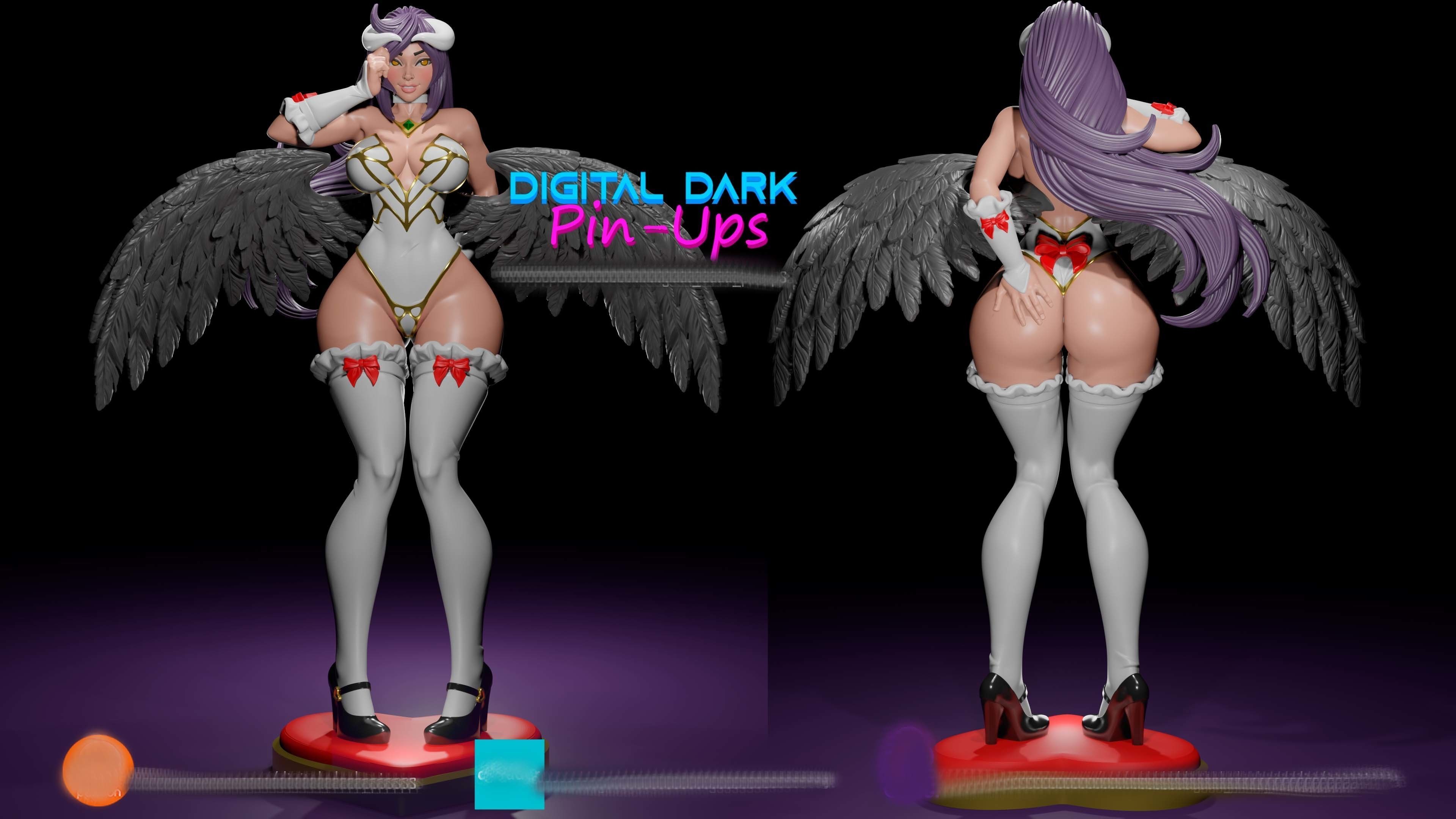 Albedo with NSFW version head options and miniatures 100mm  3D print model_3