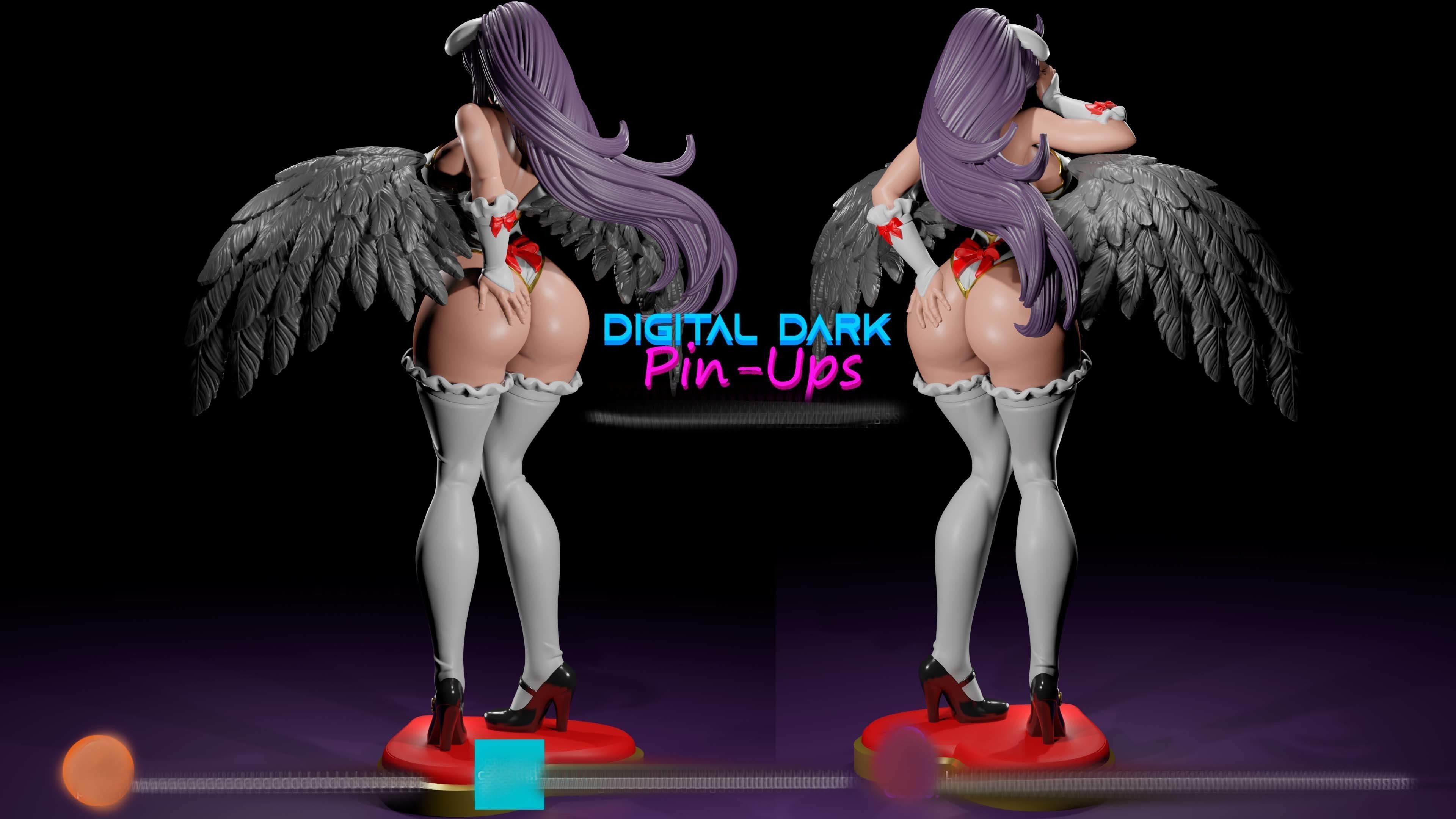 Albedo with NSFW version head options and miniatures 100mm  3D print model_10