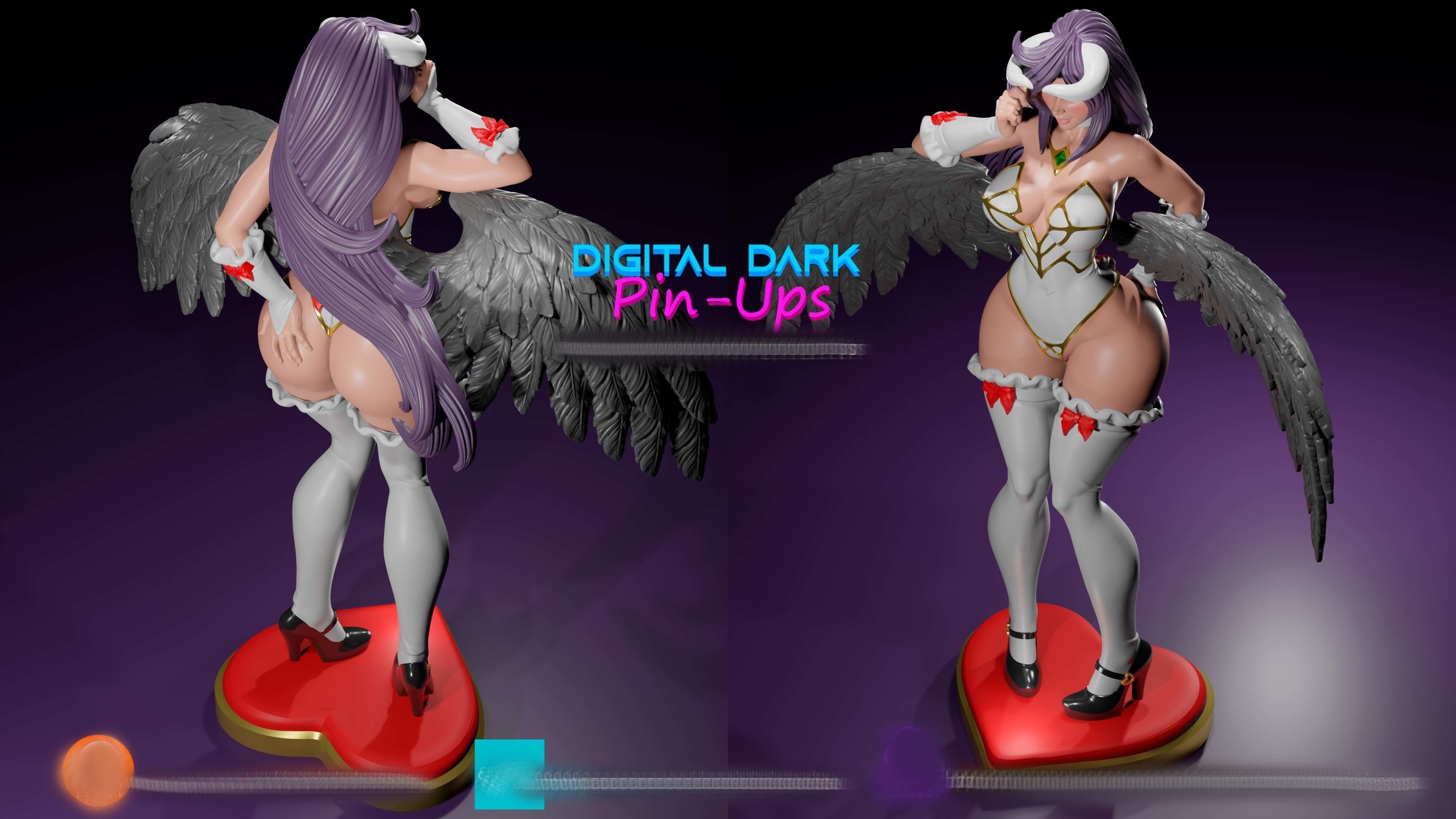 Albedo with NSFW version head options and miniatures 100mm  3D print model_14