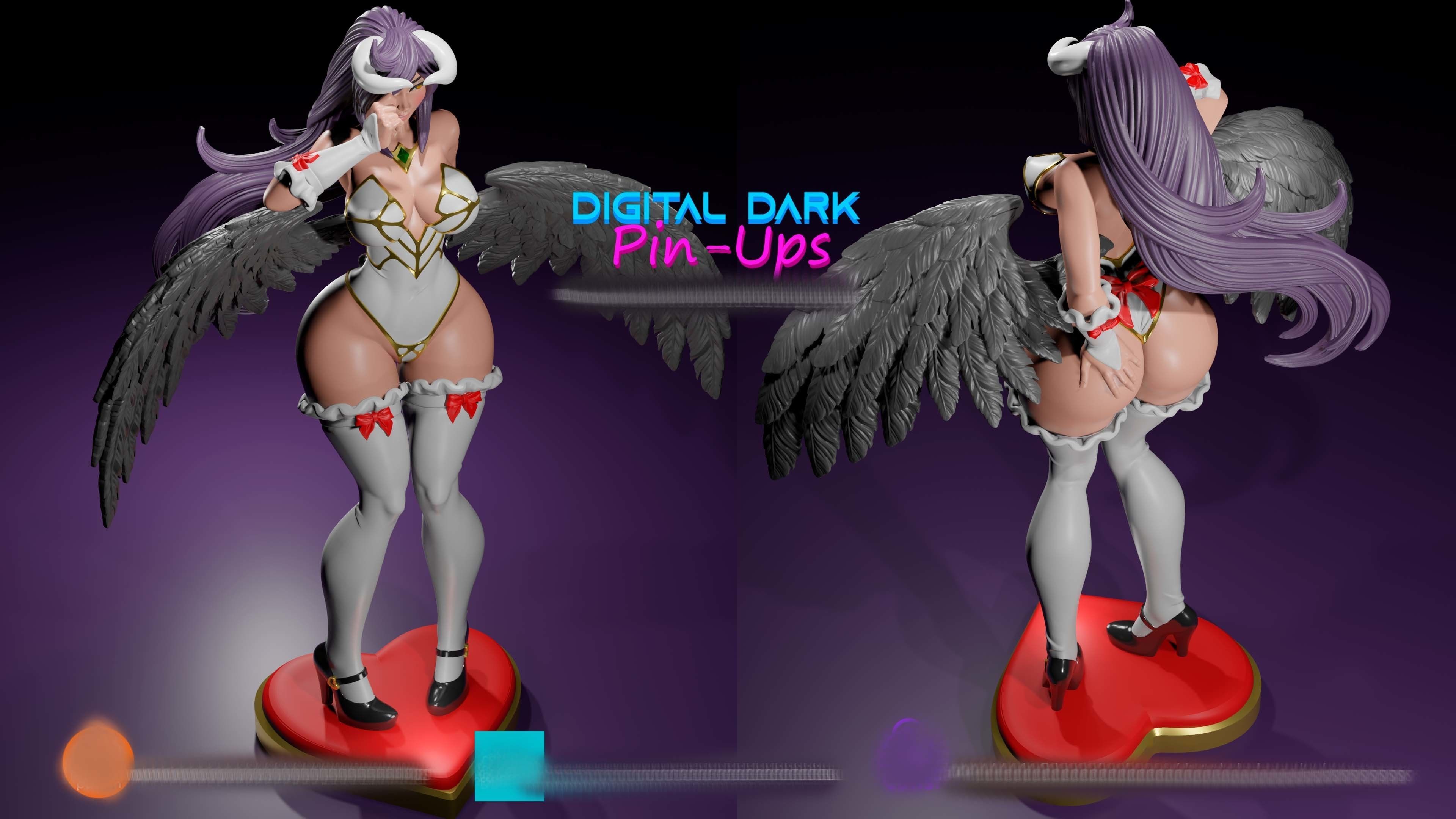 Albedo with NSFW version head options and miniatures 100mm  3D print model_7