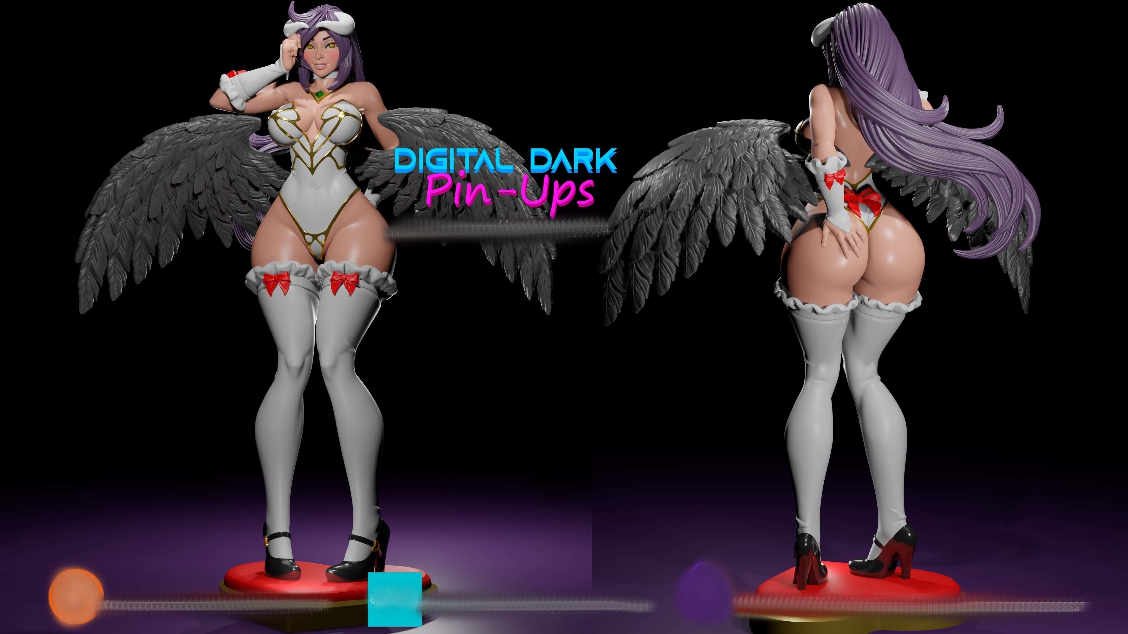 Albedo with NSFW version head options and miniatures 100mm  3D print model_1