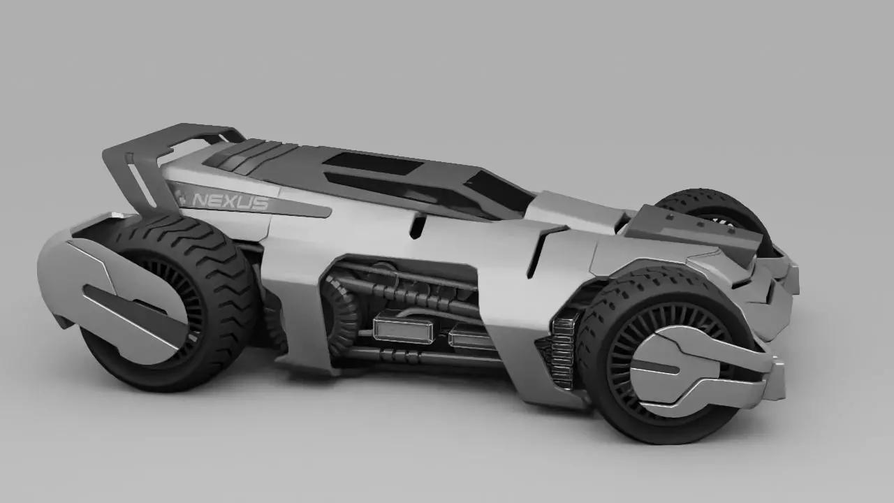 sci-fi vehicle 3D model_0