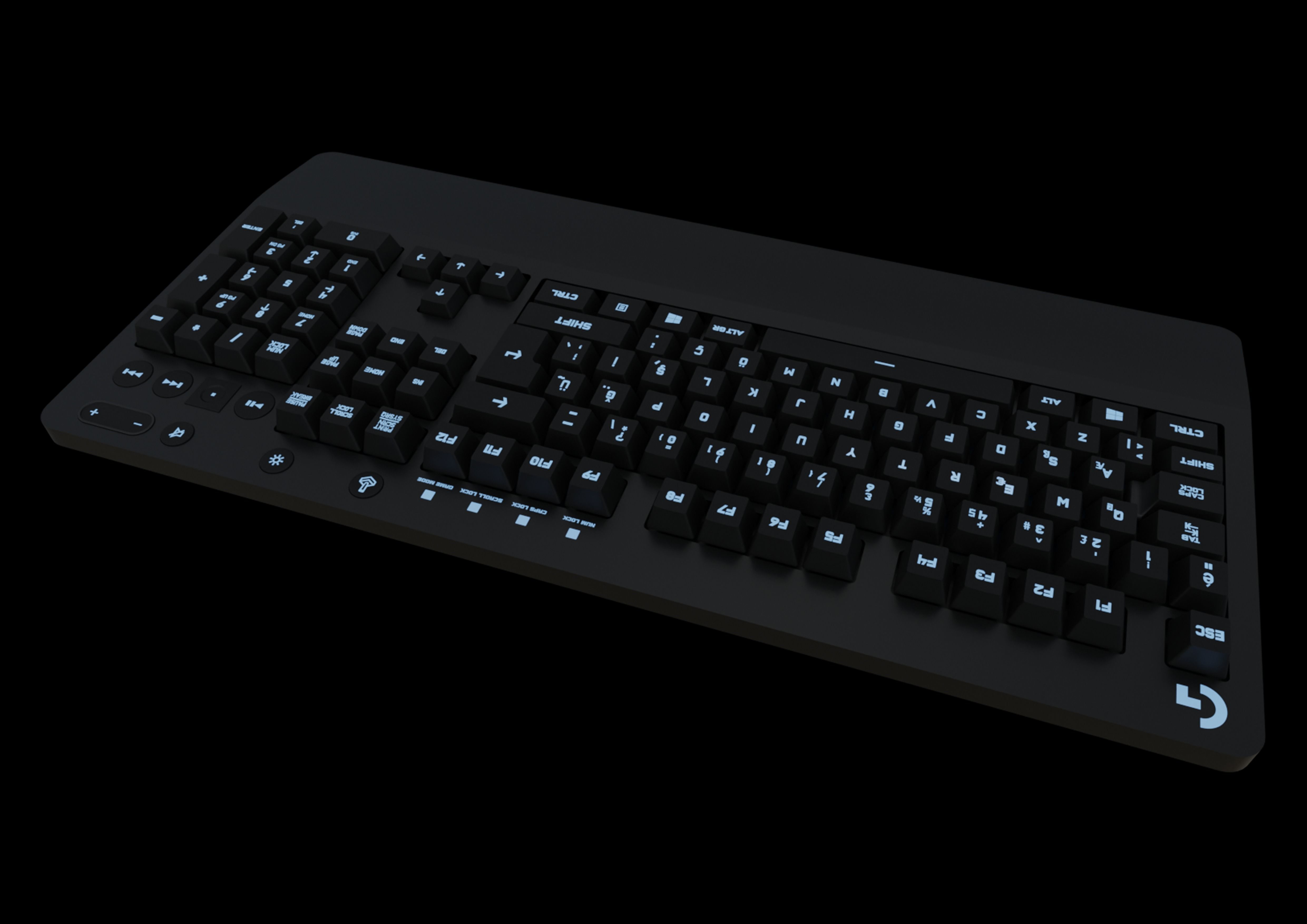 logitech keyboard 3D model_2