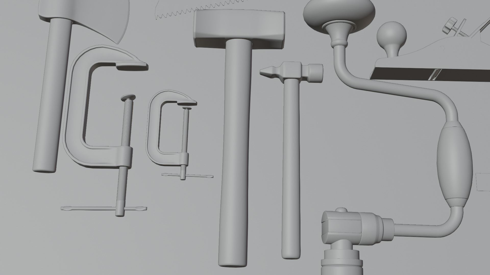 Carpentry Tools Low-poly 3D model_18