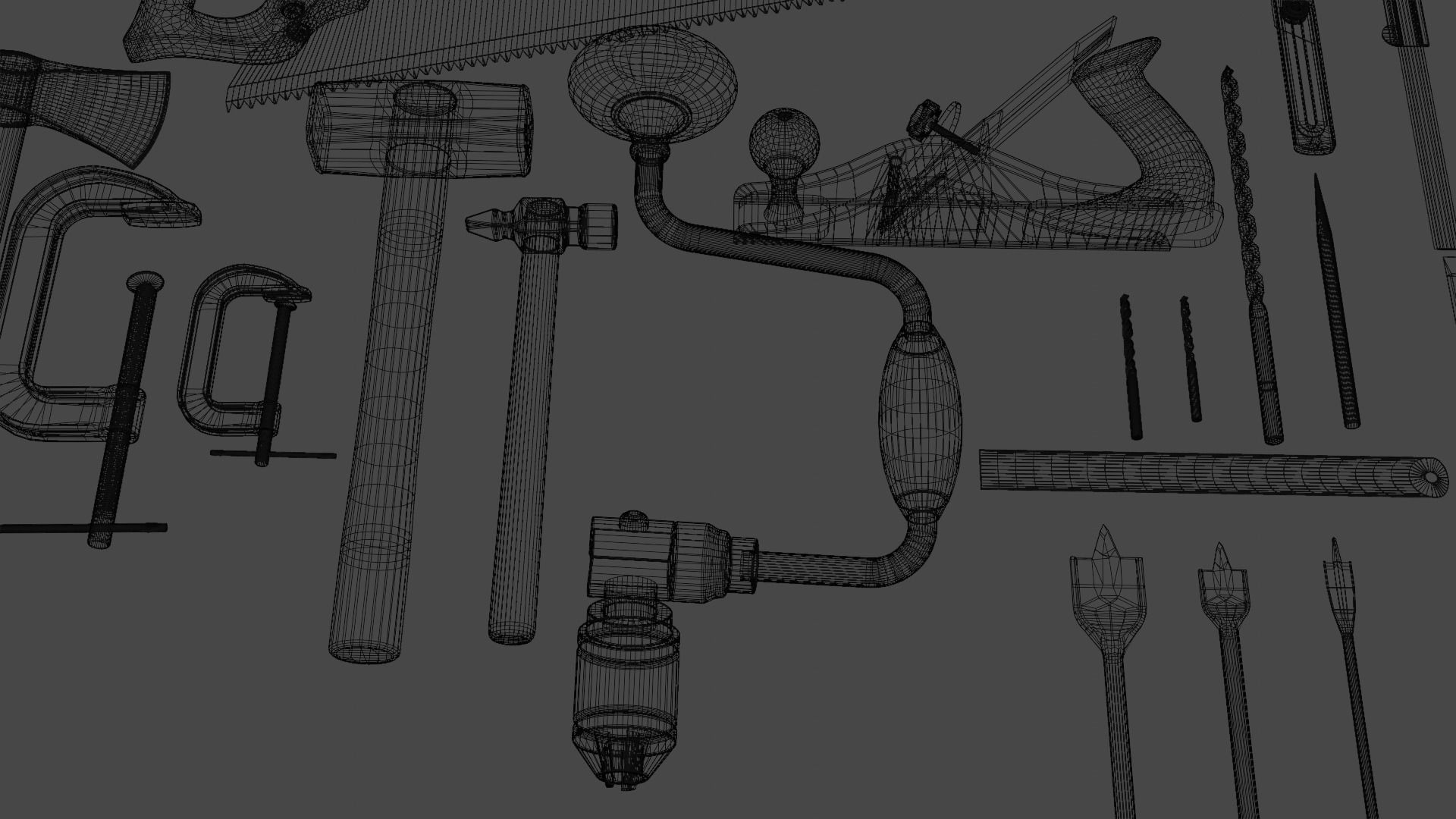 Carpentry Tools Low-poly 3D model_26
