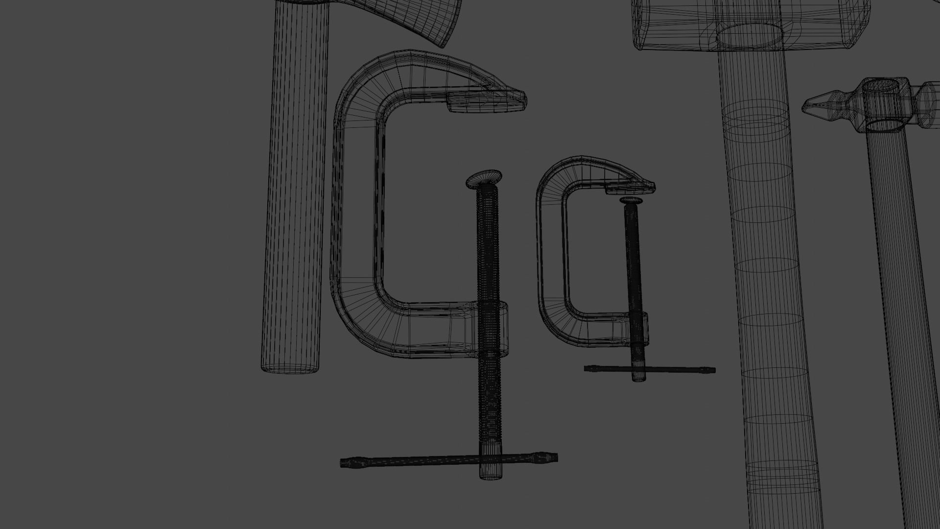 Carpentry Tools Low-poly 3D model_24