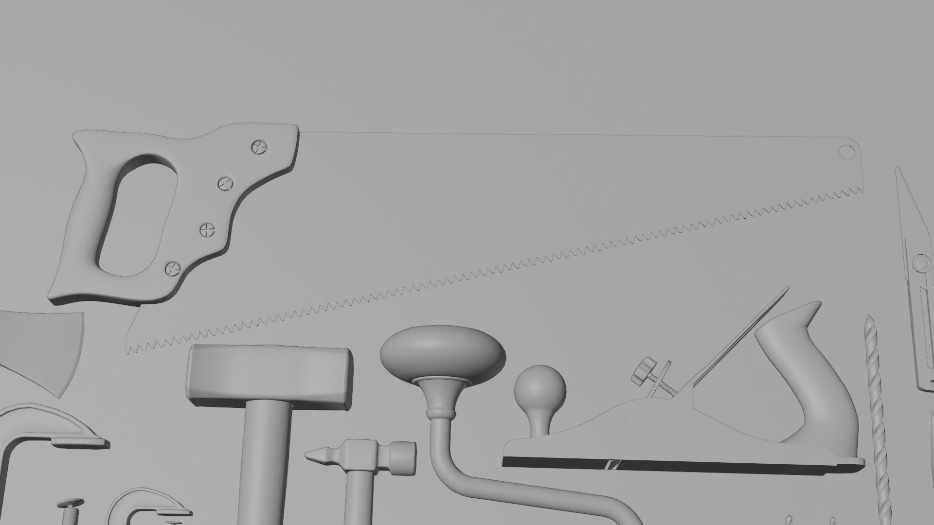 Carpentry Tools Low-poly 3D model_22