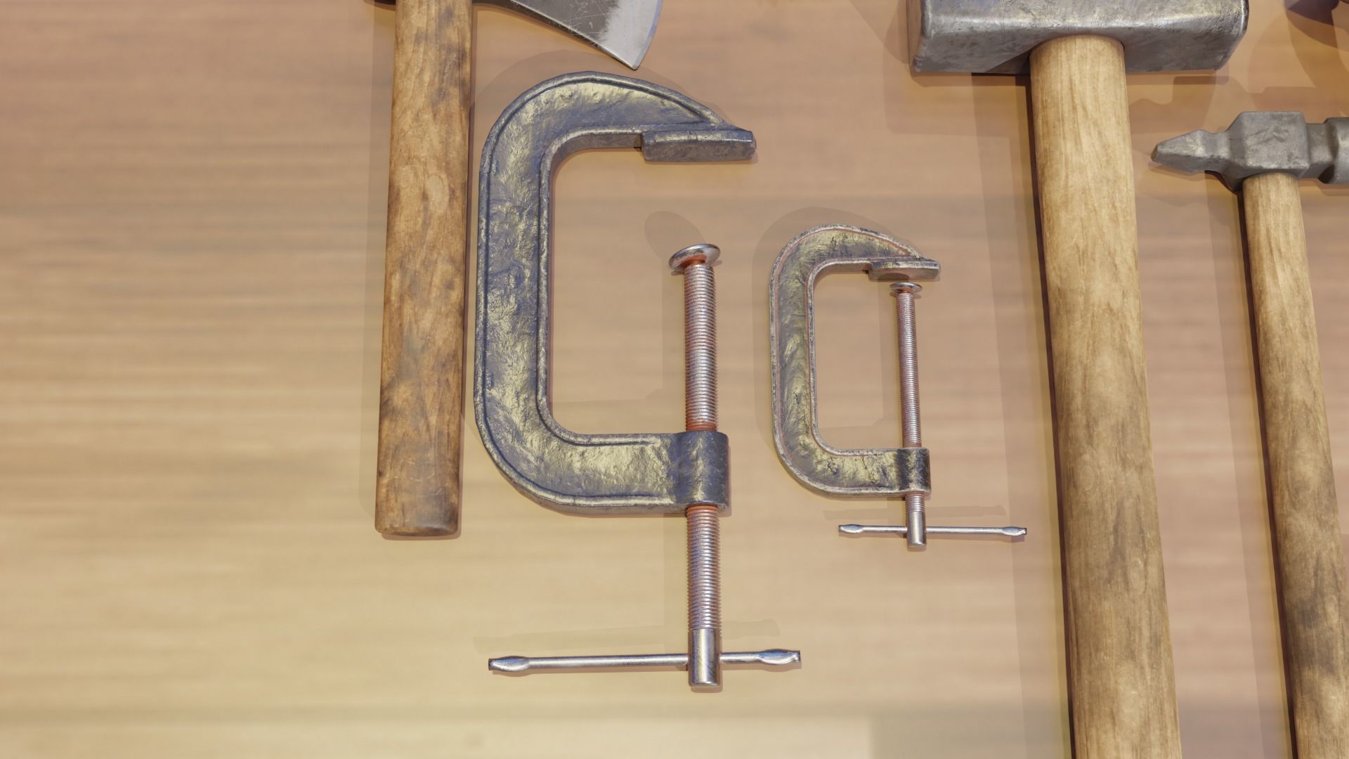 Carpentry Tools Low-poly 3D model_3