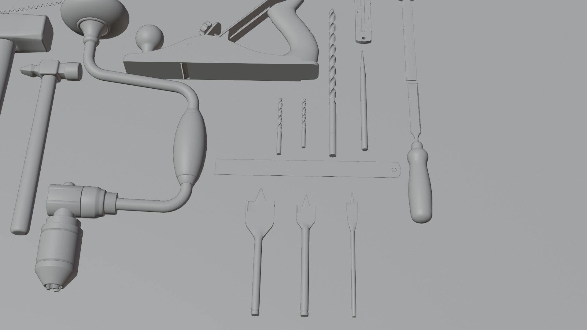 Carpentry Tools Low-poly 3D model_20