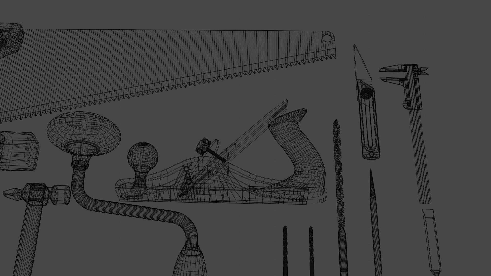Carpentry Tools Low-poly 3D model_28