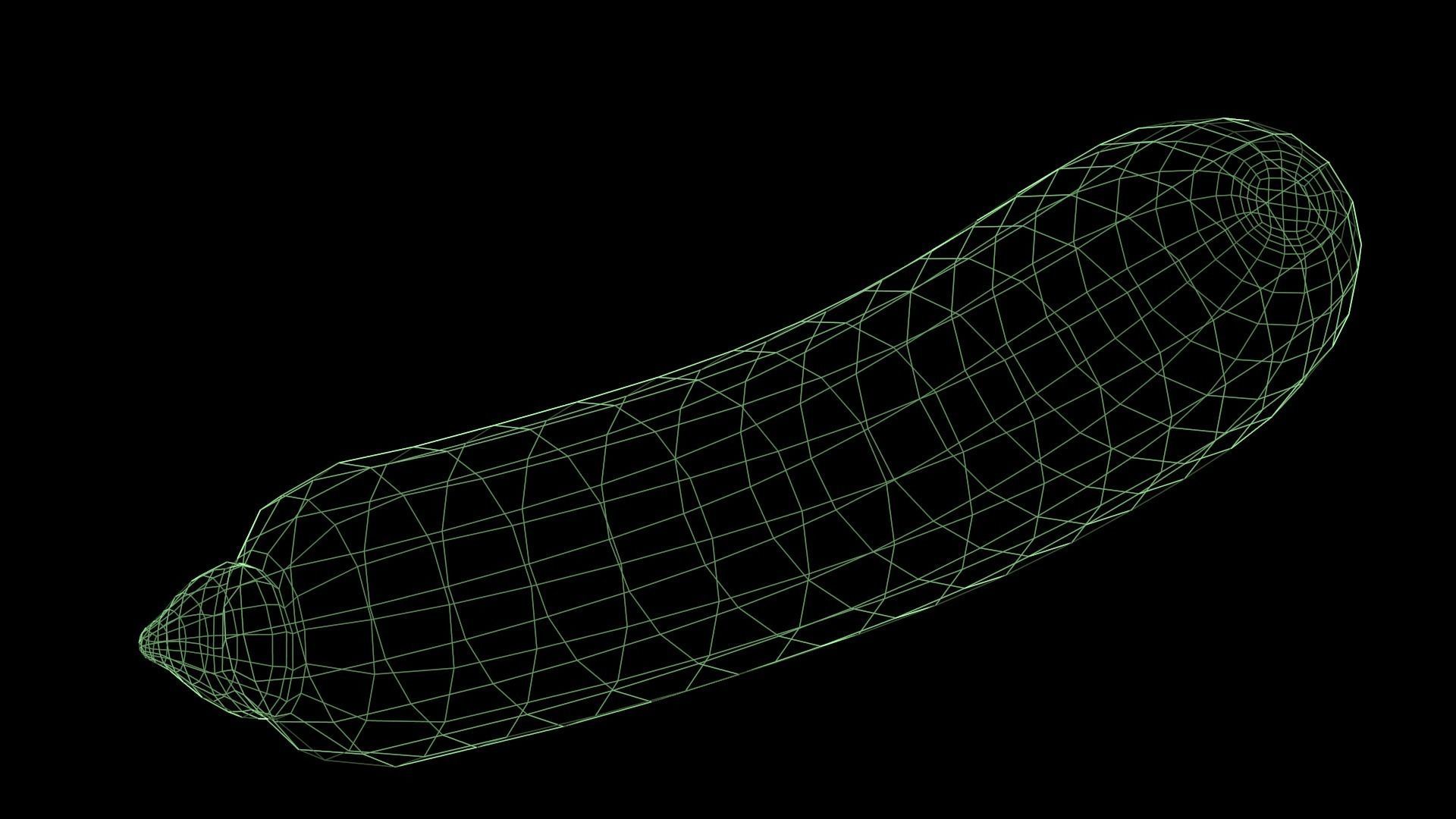 Zucchini cucumber Low-poly 3D model_7