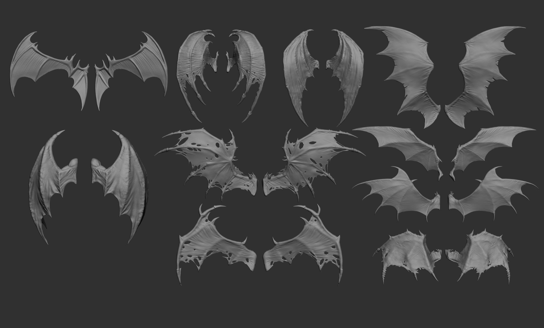 10 Creature wings  3D model_2