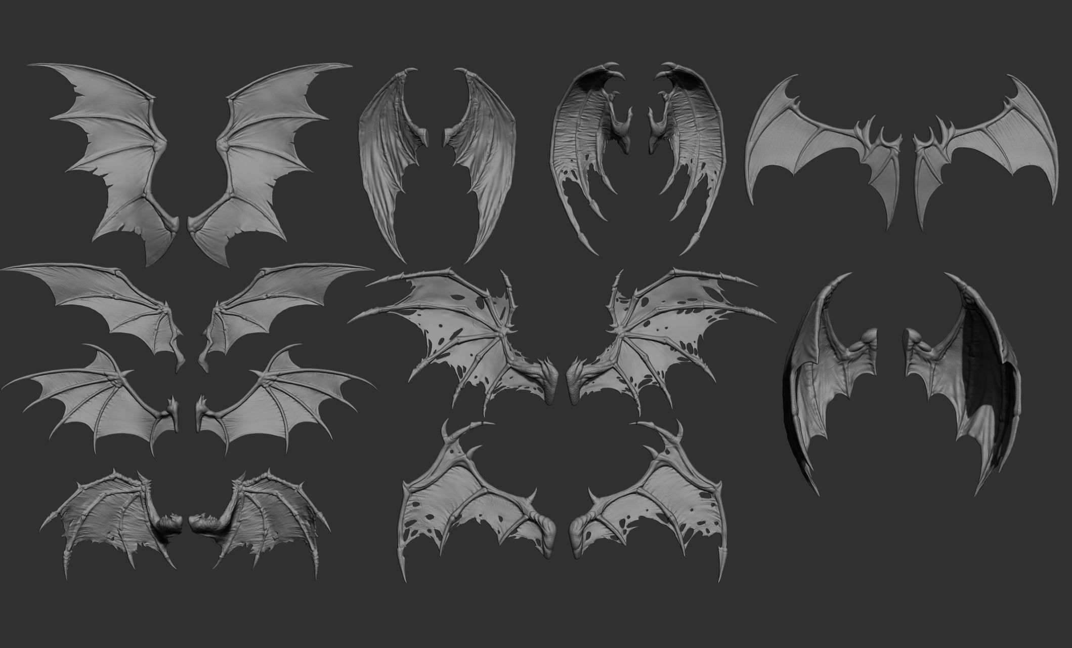 10 Creature wings  3D model_1