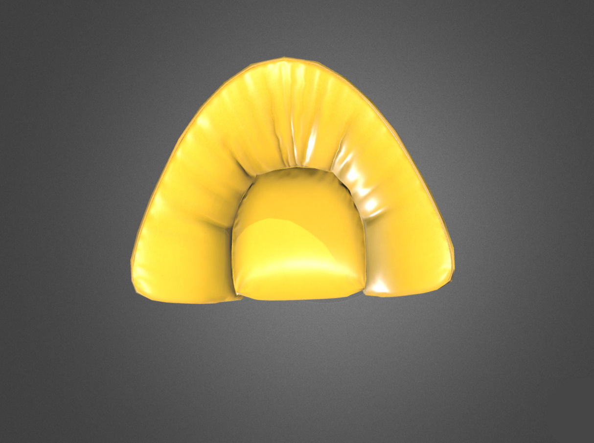 Pouf Chair Low-poly 3D model_3