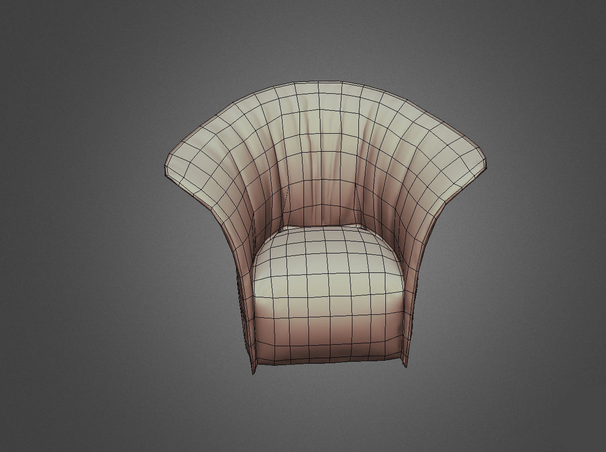 Pouf Chair Low-poly 3D model_5