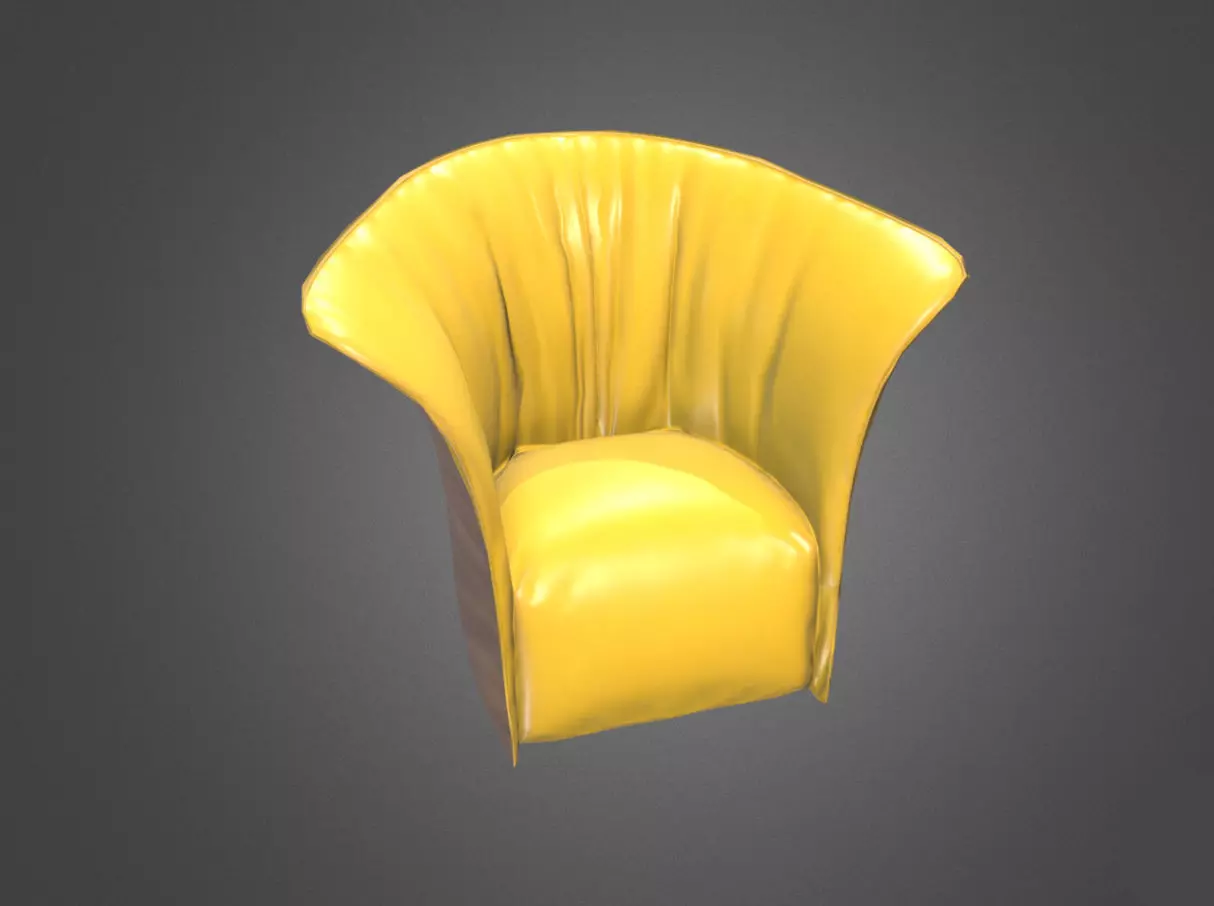 Pouf Chair Low-poly 3D model_0