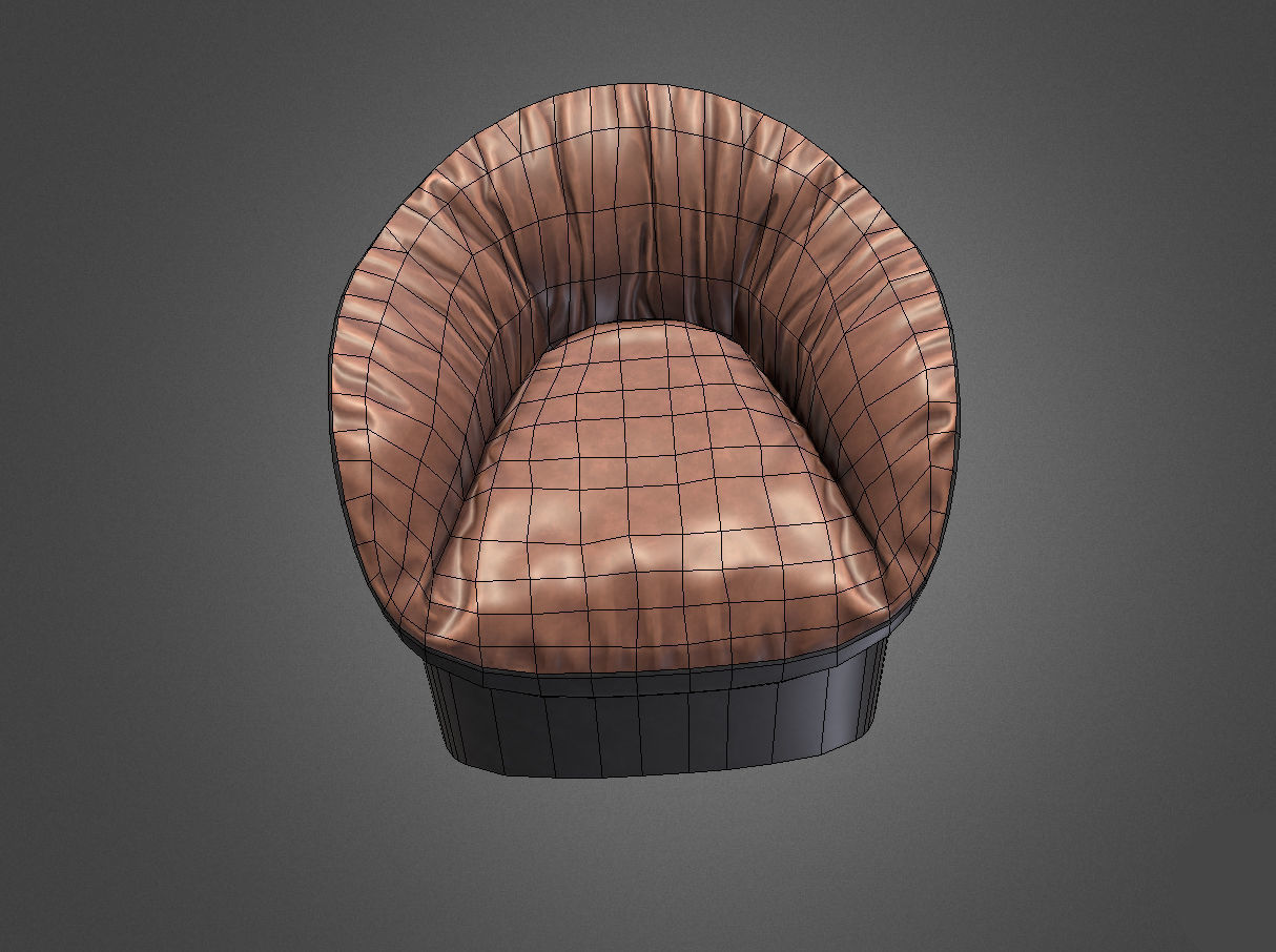 Sofa Chair Low-poly 3D model_6