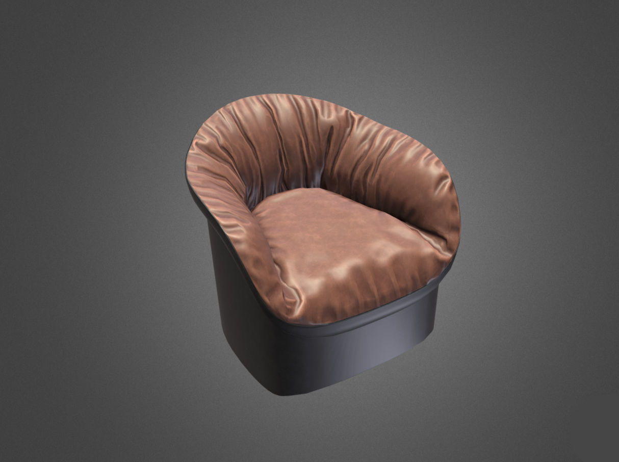 Sofa Chair Low-poly 3D model_2