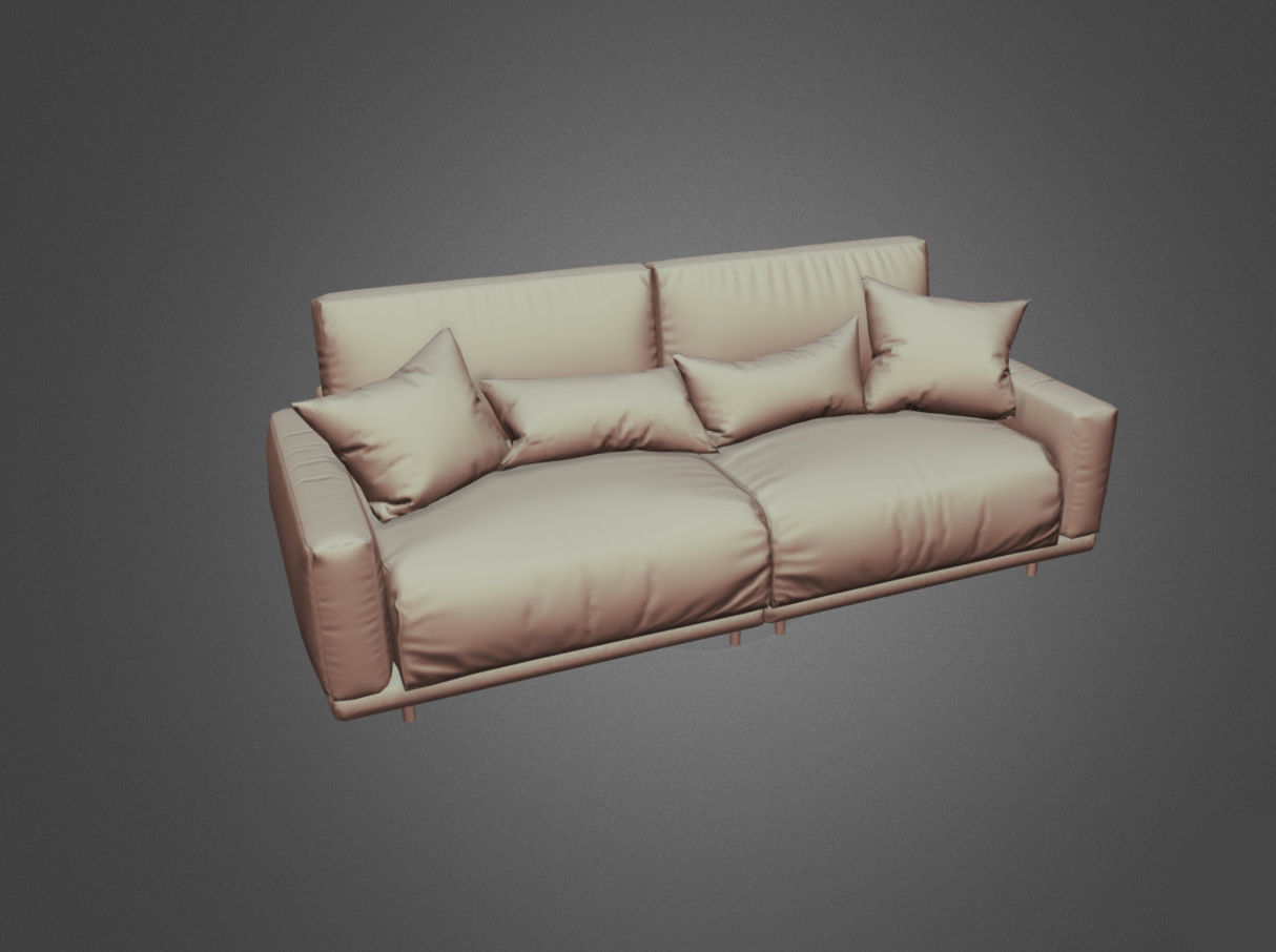 Sofa Lowpoly Low-poly 3D model_8