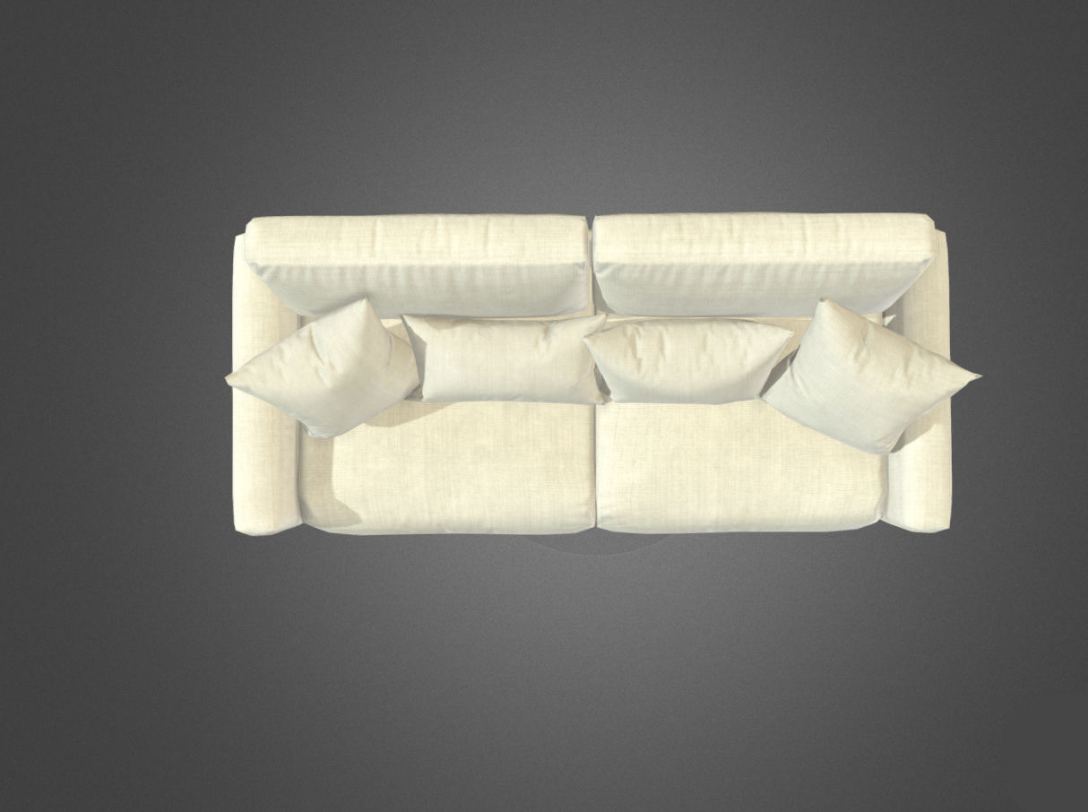 Sofa Lowpoly Low-poly 3D model_4