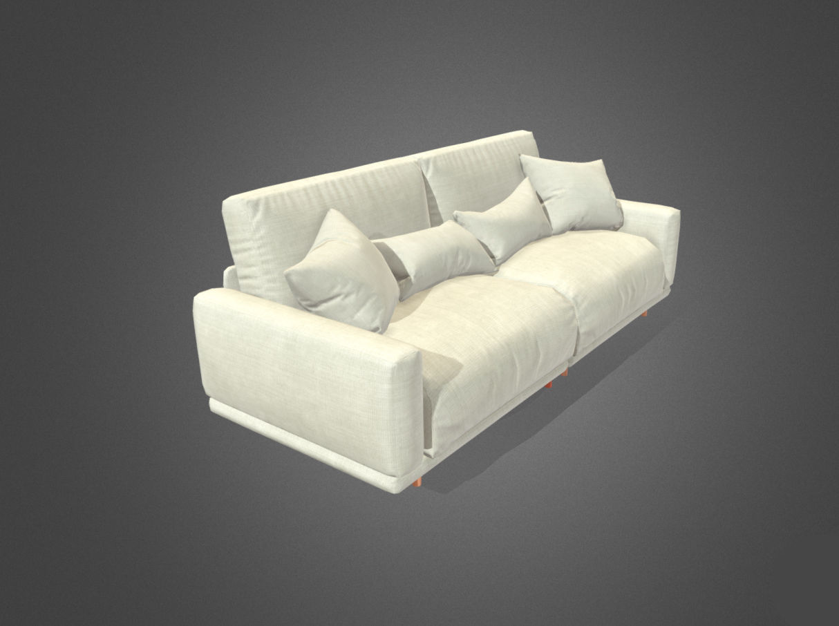 Sofa Lowpoly Low-poly 3D model_3