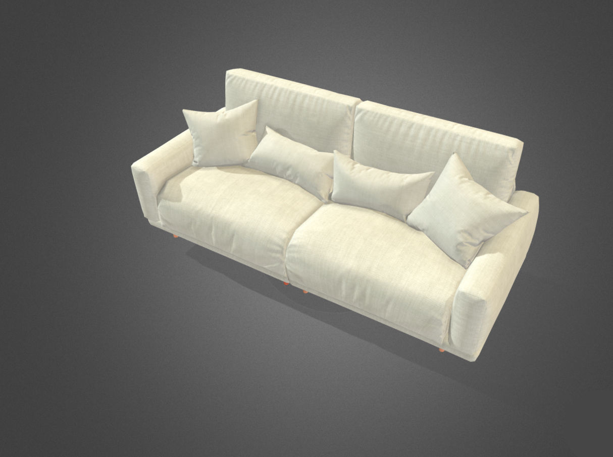 Sofa Lowpoly Low-poly 3D model_2