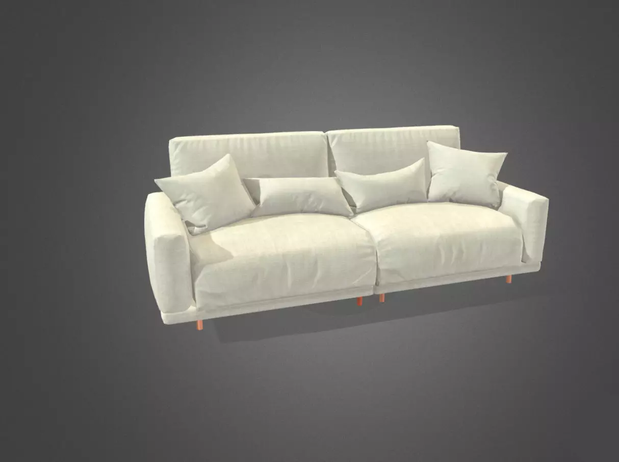 Sofa Lowpoly Low-poly 3D model_0