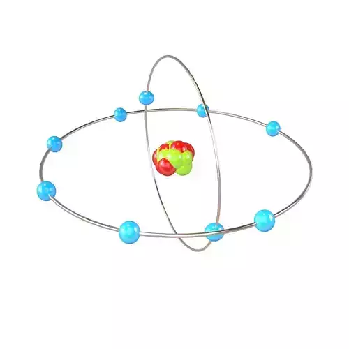 Fluorine Chemical Element v2 002 Low-poly 3D model