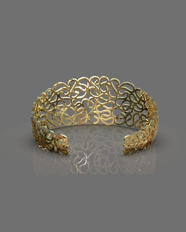 Maze bracelet 3D print model_3