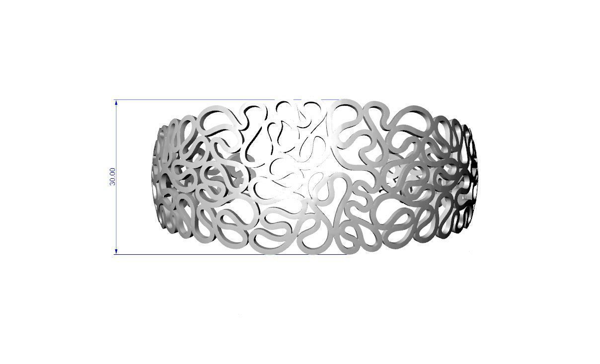 Maze bracelet 3D print model_9