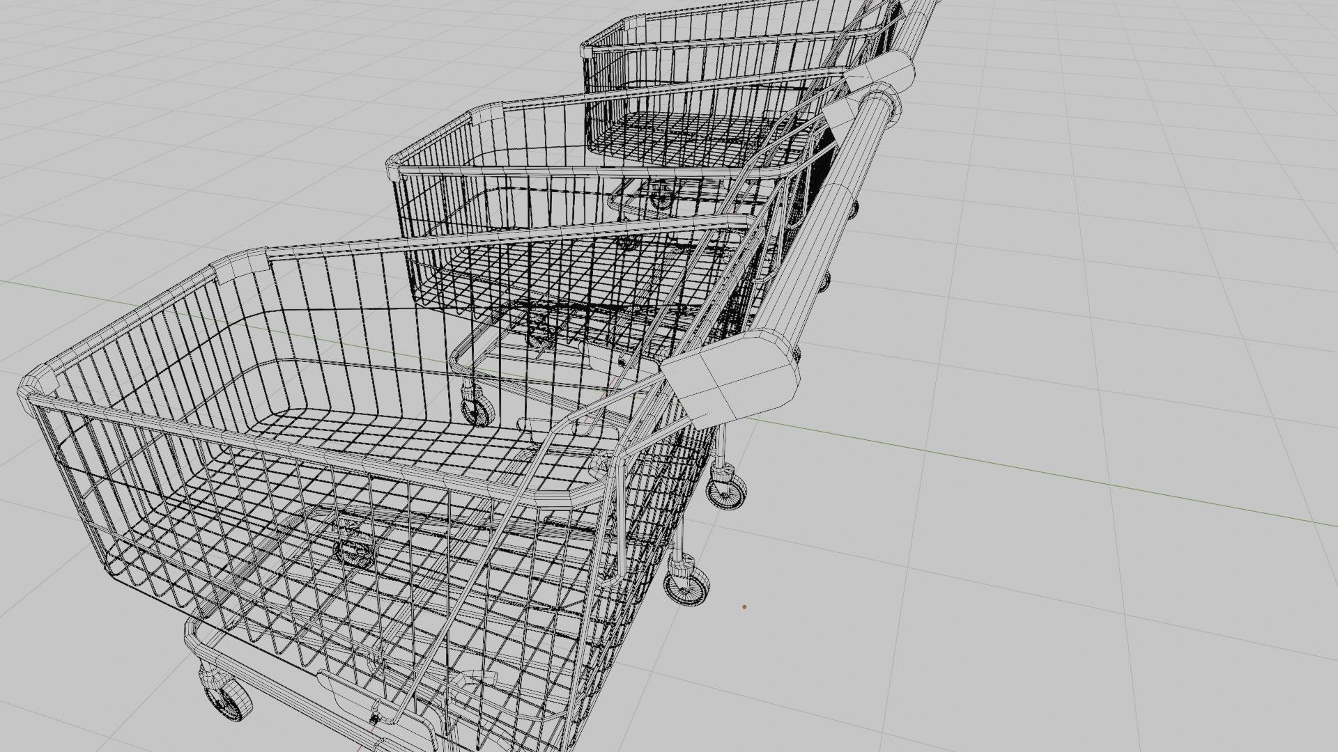 shopping cart with 4k pbr textures clean dirty and rusty Low-poly 3D model_13