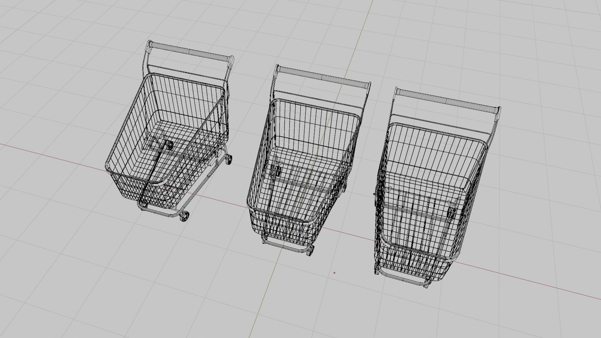 shopping cart with 4k pbr textures clean dirty and rusty Low-poly 3D model_16
