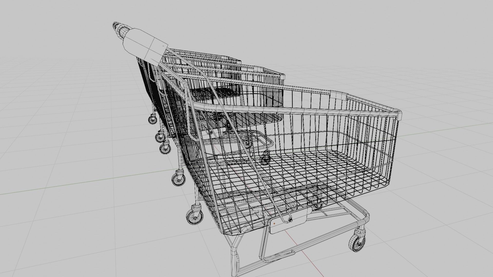 shopping cart with 4k pbr textures clean dirty and rusty Low-poly 3D model_14