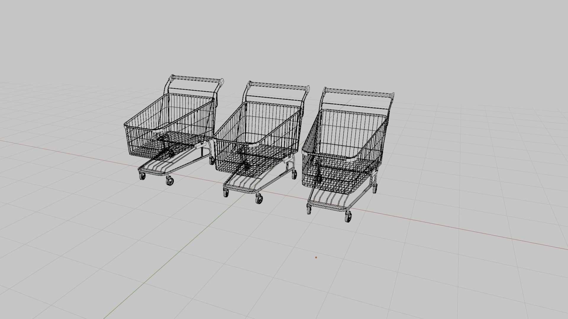 shopping cart with 4k pbr textures clean dirty and rusty Low-poly 3D model_8
