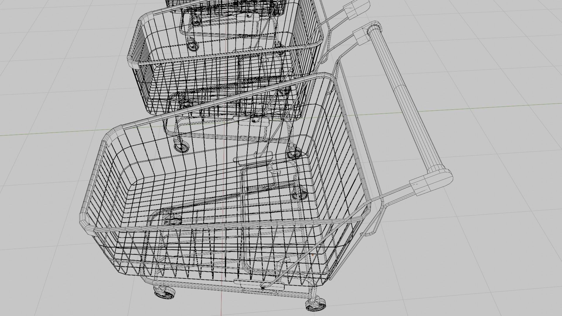 shopping cart with 4k pbr textures clean dirty and rusty Low-poly 3D model_10
