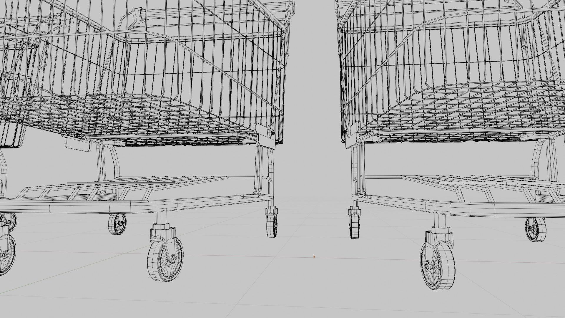 shopping cart with 4k pbr textures clean dirty and rusty Low-poly 3D model_11