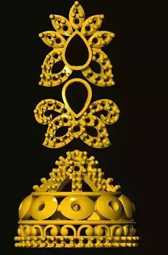 jumka ornate gold tiara