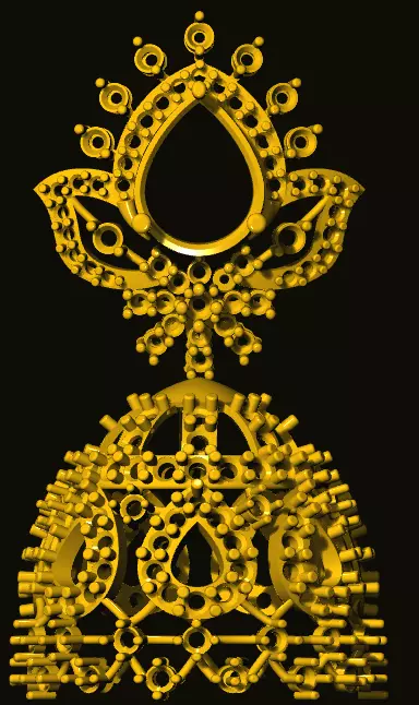 jumka golden ornament 3D print model_0