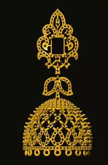 jumka golden ornament 3D print model_0