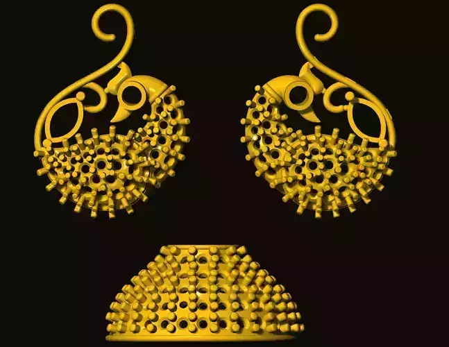 jumka peacock earrings in gold