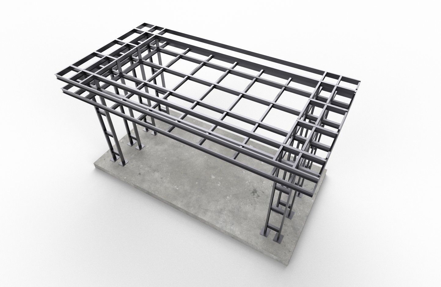 Entry Structure M1 Low-poly 3D model_6