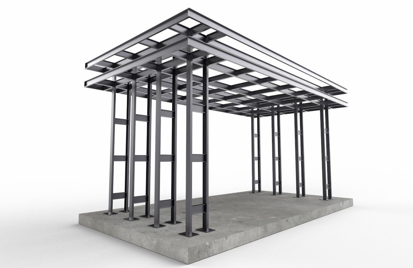 Entry Structure M1 Low-poly 3D model_8