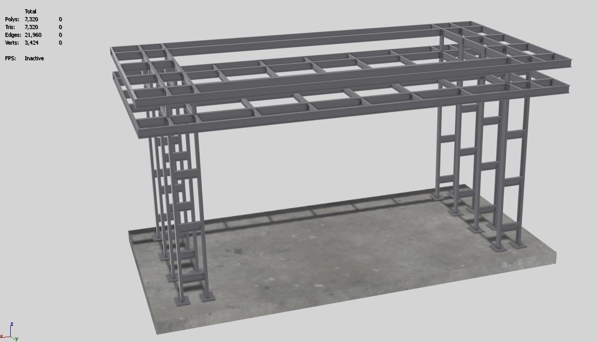 Entry Structure M1 Low-poly 3D model_14