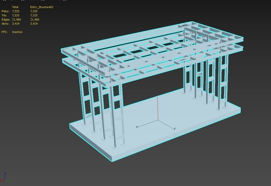 Entry Structure M1 Low-poly 3D model_33