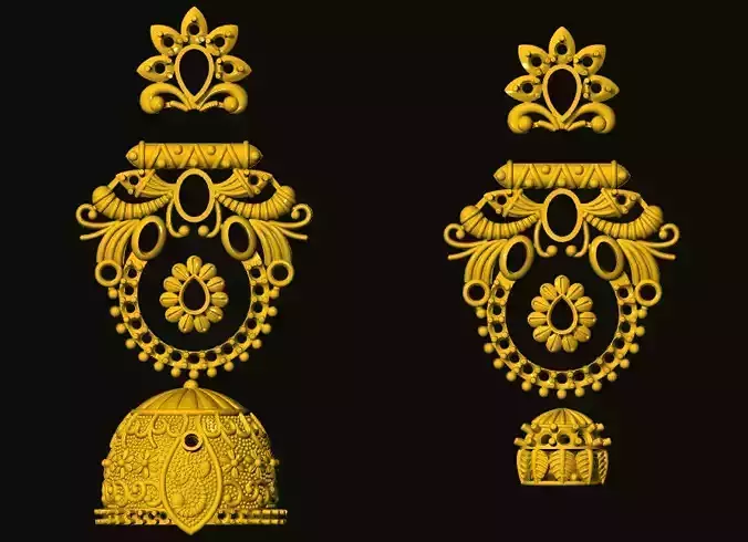 jumka pair of gold earrings
