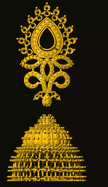 jumka golden ornament 3D print model_0