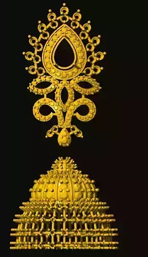 jumka golden ornament