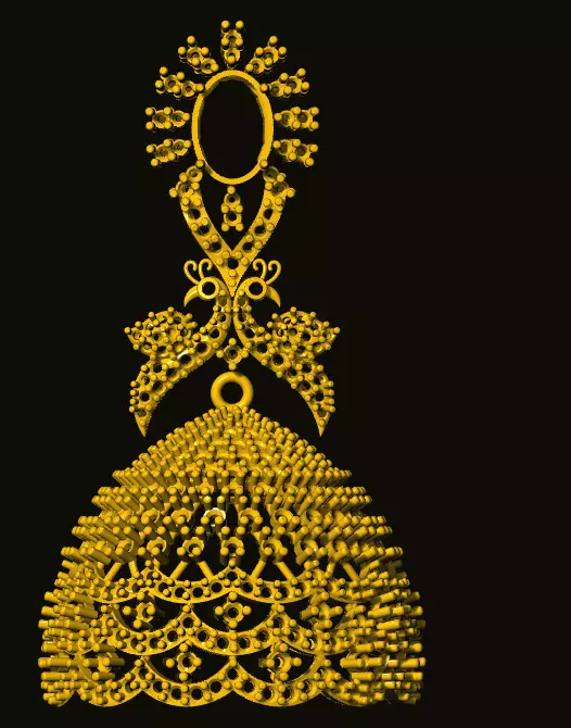 jumka ornate gold dress 3D print model_0