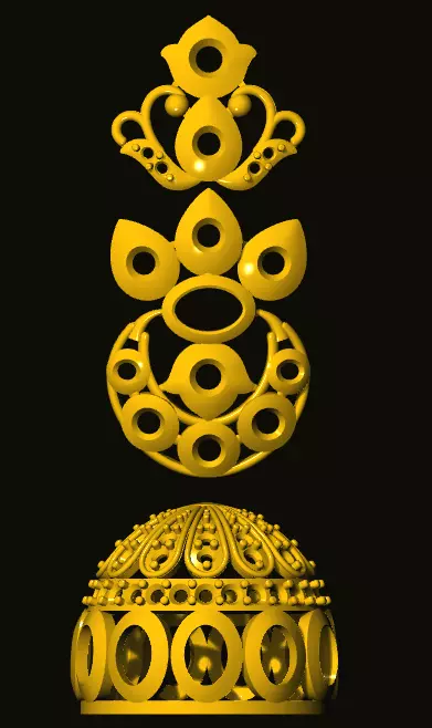 jumka golden ornament 3D print model_0