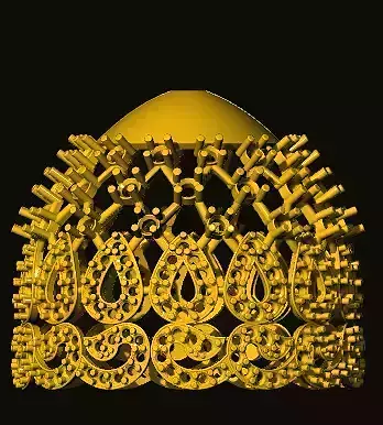 jumka ornate gold hat